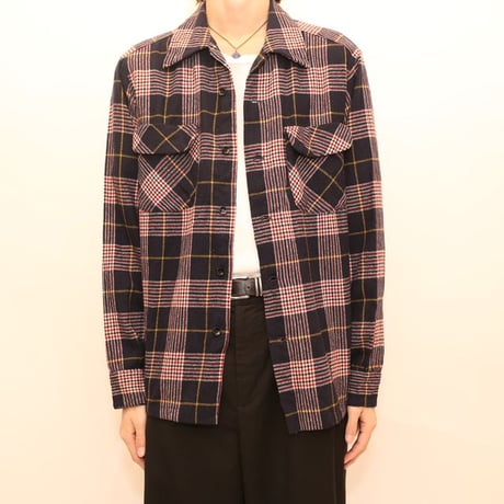 70's Pendleton Open Collar Wool Checked L/S Shirt