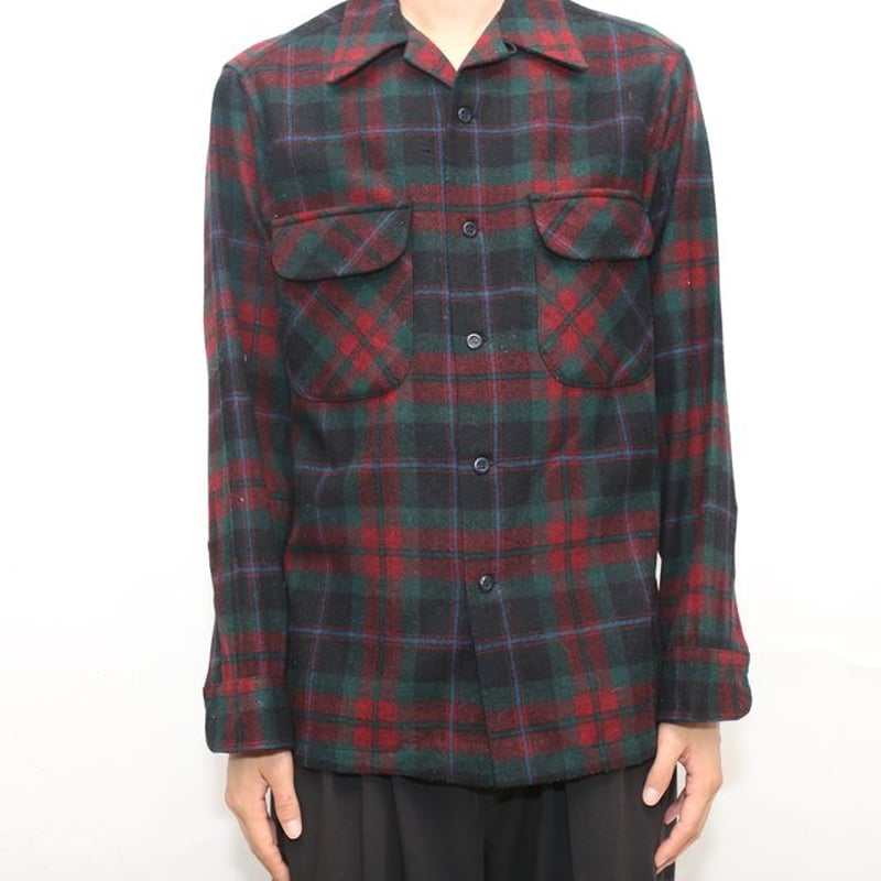 トップス 70s Pendleton Plaid Loop Collar Shirts M 70s Pendleton Wool Plaid Loop Shirt | Strato