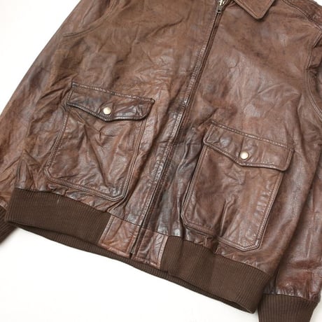 Brown Rib Leather Jacket