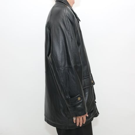 Black Lamb Leather Coat