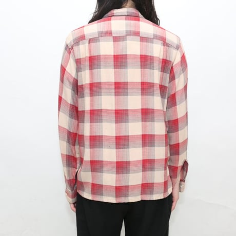 50-60's Open Collar Rayon Shirt
