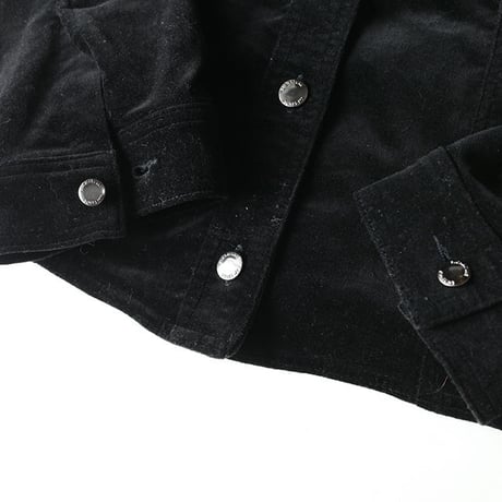 Black Velvet Trucker Type Jacket
