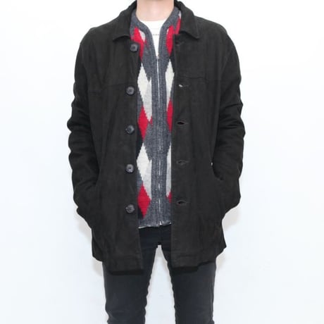 Black Nuback Leather Jacket MADE IN ITALY