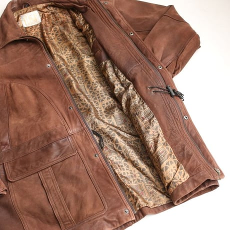 Brown Leather Half Coat