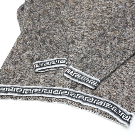 Greca Pattern Alpaca Wool Knit Sweater