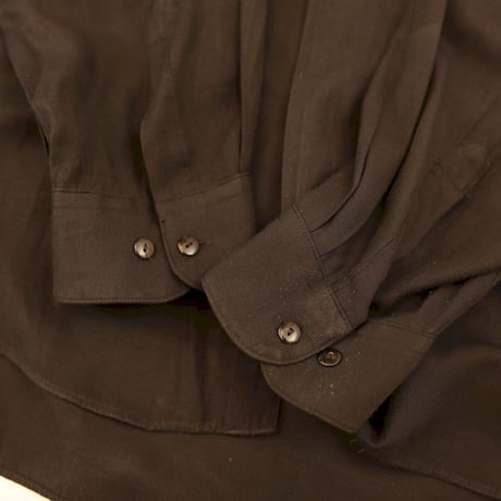 Rayon Plain Black L/S Shirt