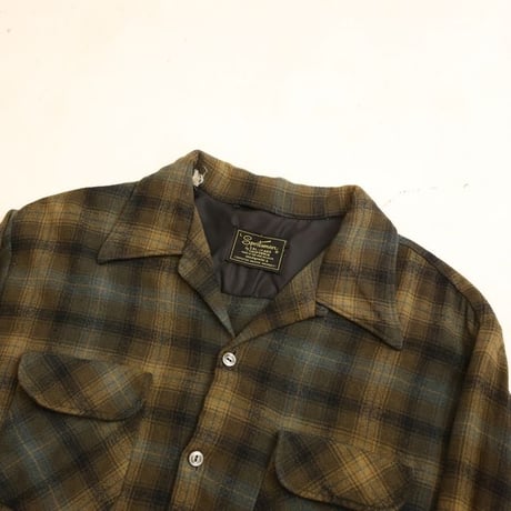 60s "Sportsman" Wool Plaid Loop Shirt