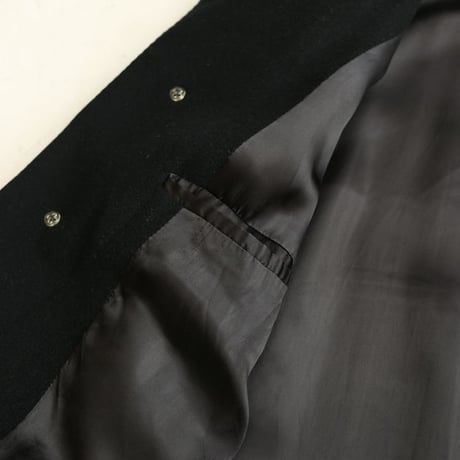 Black Wool Balmacaan Coat