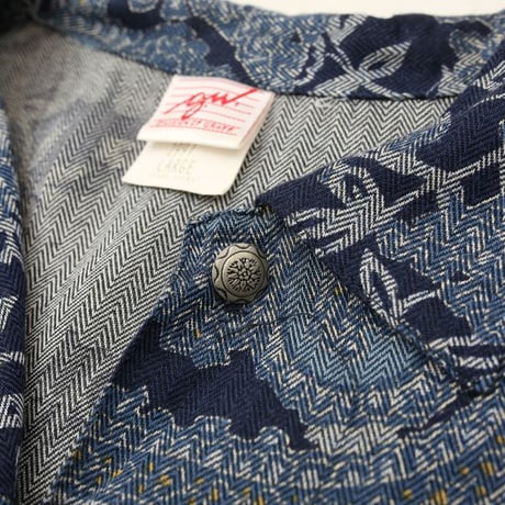 Paisley Pattern Open Collar Rayon L/S Shirt