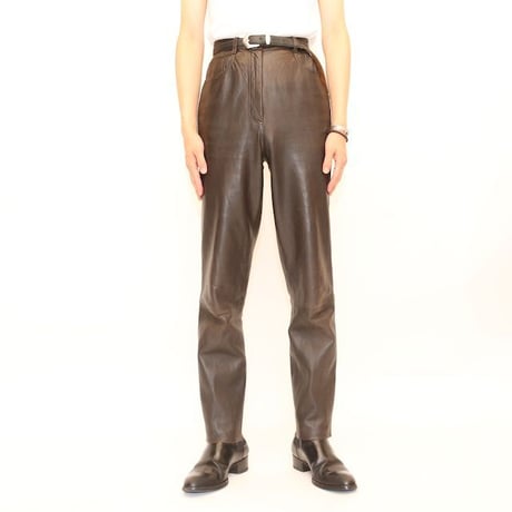 Brown Leather Pants Slim Fit MADE IN GREAT BRITAIN
