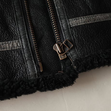B-3 Mouton Leather Jacket Black