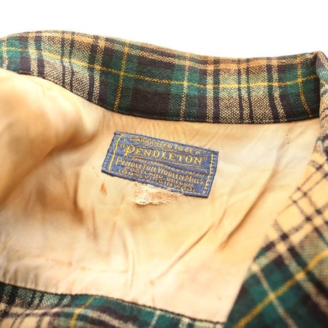 40s Pendleton Wool Plaid Loop Shirt