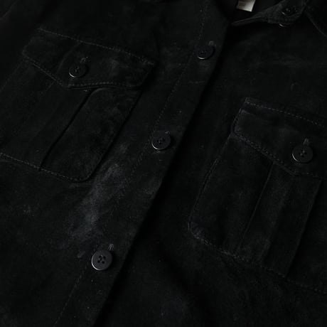 Black Suede Shirt Jacket
