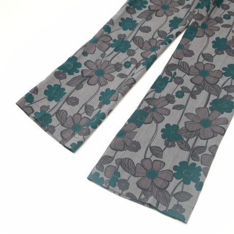 Flower Pattern Boots-Cut Pants