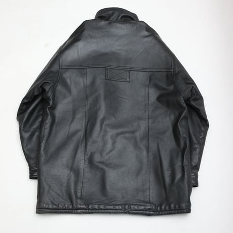 Stand up Collar Black Leather Jacket