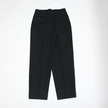 Wool Gabardine 2Tuc Black Slacks