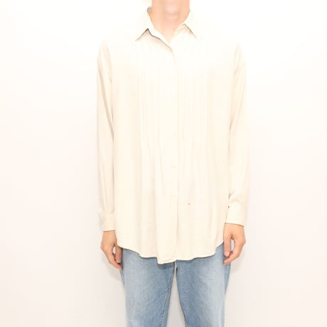 Silk L/S Shirt Pleats Design