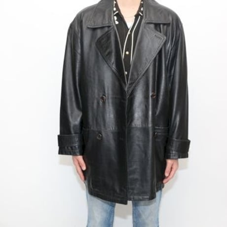 Black Lamb Leather Coat