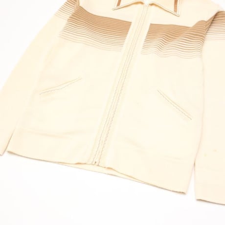 70's Zip Up Knit Cardigan