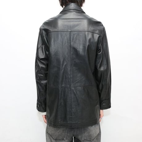 Black Leather Half Coat