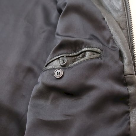 Black Lamb Leather Jacket Loose Silhouette