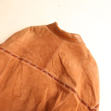 Suede Leather Design Jacket Made in SPAIN Loose Silhouette