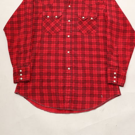70's WASHINGTON DEE-CEE Plaid Print Flannel Western L/S Shirt