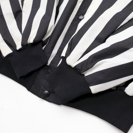Black × White Stripe Nylon Jacket