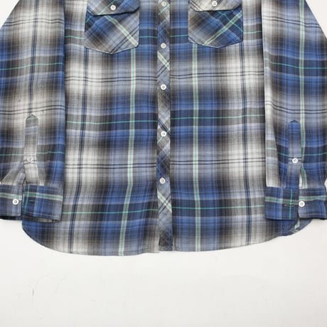 Ombre Plaid Cotton Flannel Shirt