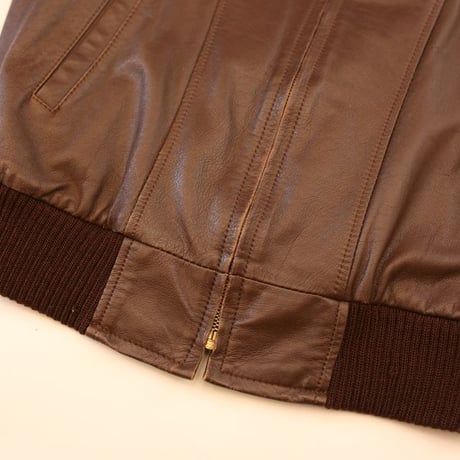 Brown Rib Leather Jacket