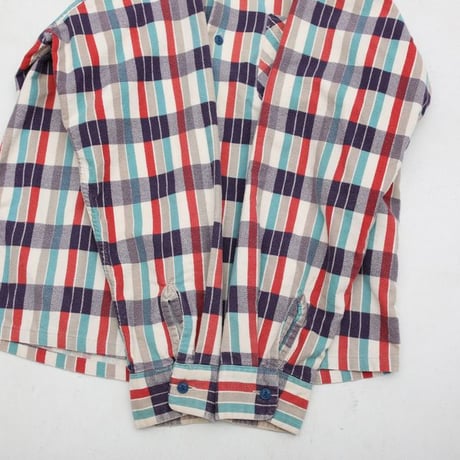Plaid Print Flannel Open Collared Shirt