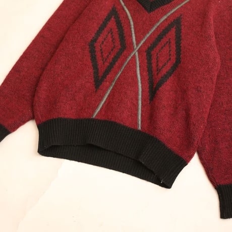 V-Neck Wool Knit Sweater