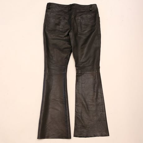 Black Leather Flared Pants