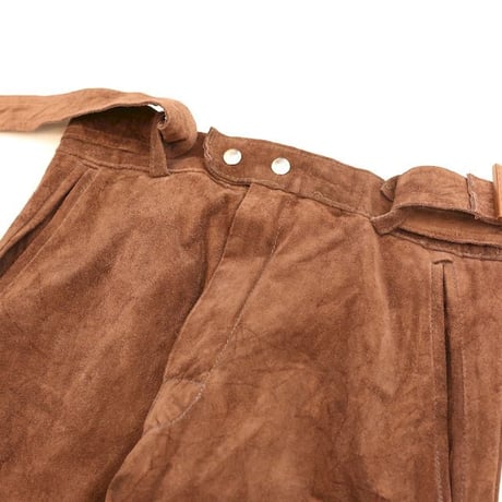 70's Suede Leather Flared Pants