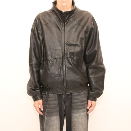 Black Lamb Leather Jacket Loose Silhouette