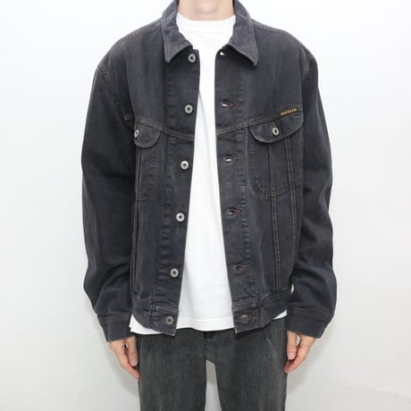 Garment Dye Black Denim Jacket  MADE IN ITALY