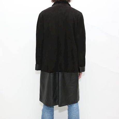 Black Suede Leather Coat