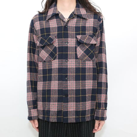60's Pendleton Open Collared Wool Plaid Shirt
