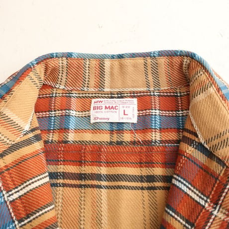 70s BIG MAC Cotton Flannel Plaid Shirt