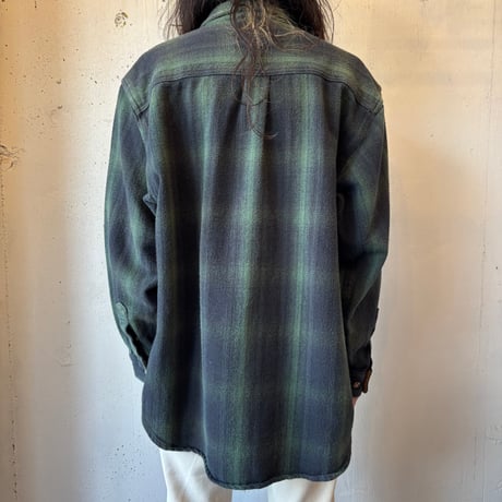 Ombre Plaid Cotton Heavy Flannel Shirt