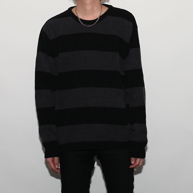 SY32 Lサイズ　ブラック　BORDER SWEATER 26,400円 YOKE - ヨーク25SS MOHAIR BORDER SWEATER - KEITA MARUYAMA