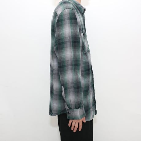 Ombre Plaid Cotton Flannel Shirt