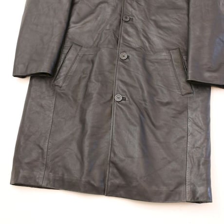 Black Leather Coat Loose Silhouette