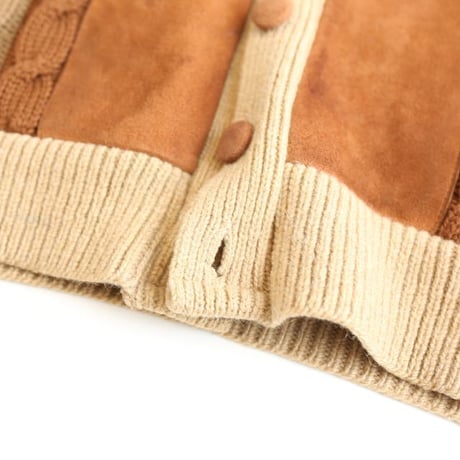60's Brent Nubuck × Wool Knit Cardigan