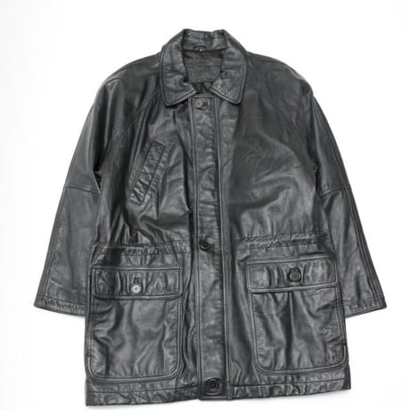 Black Lamb Leather Coat