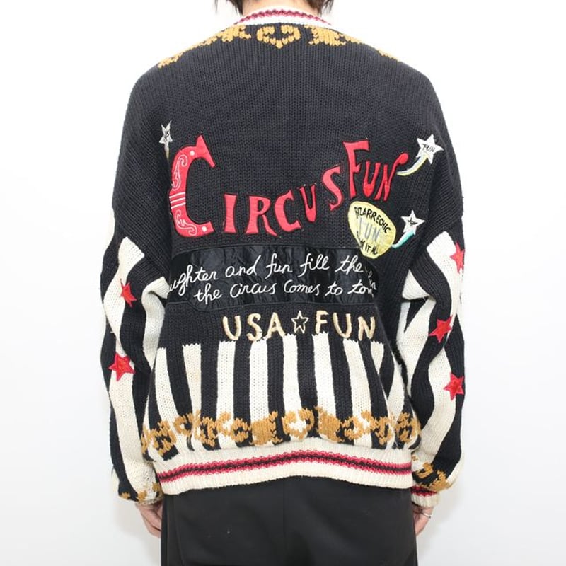 神シルエット◎ 90s Jasso Elba Design Sweater 90s No! Jeans Design Knit Cardigan | Strato