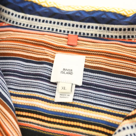 Stripe Pattern Viscose S/S Shirt