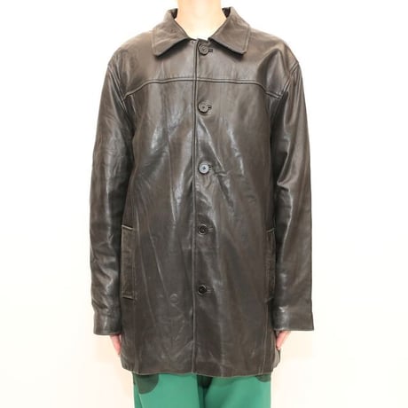 Black Lamb Leather Coat