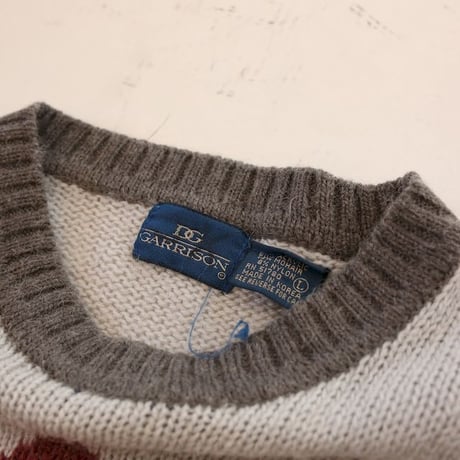 Diamond Pattern Mohair Wool Knit Sweater