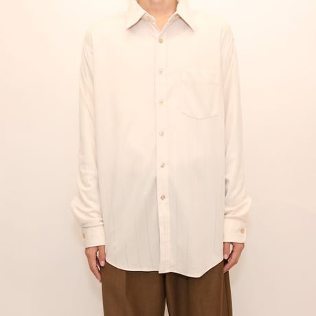 Stripe Pattern Polyester Shirt MADE IN USA
